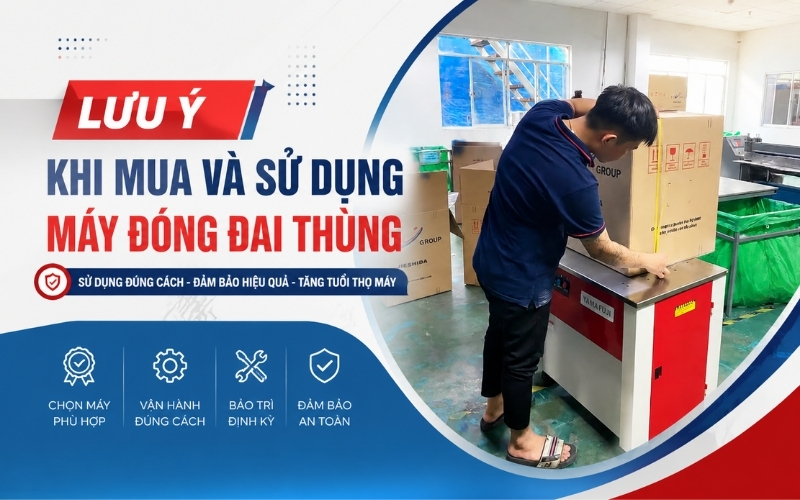 Lưu Ý Khi Mua Và Sử Sử Dụng Máy Đóng Đai Thùng  